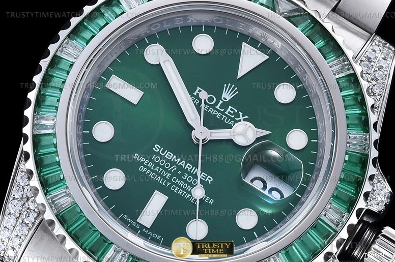 1224 Bright Submariner 116610LV 904L Dia SS SS Grn Noob VR 1083